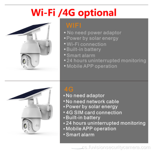 Venkovní bezpečnostní kamera se solárními 4g kamerami